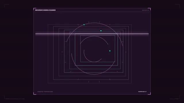 Recursive Schema Scanner HUD with Nested Frames