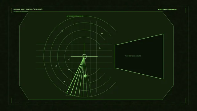 Green Sci-Fi Radar HUD Interface and Telemetry Dashboard Wallpaper