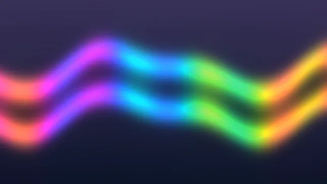 Colorful Neon Light Ribbons on Dark Blue 4K Wallpaper