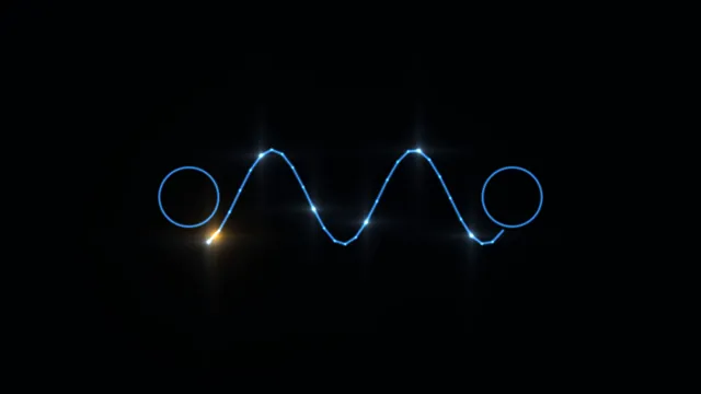 Glowing Blue Waveform and Circular Lines on Black 4K Wallpaper