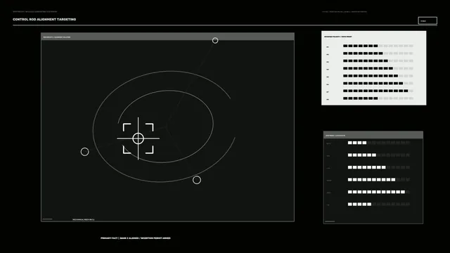Control Rod Alignment Targeting HUD 4K Sci-Fi Wallpaper