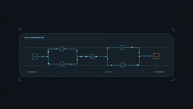 Sci-Fi Mission Link Flow HUD Dashboard 4K Wallpaper