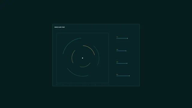 Sci-Fi Telemetry Dashboard HUD with Circular Arc Display and Bar Gauges 4K