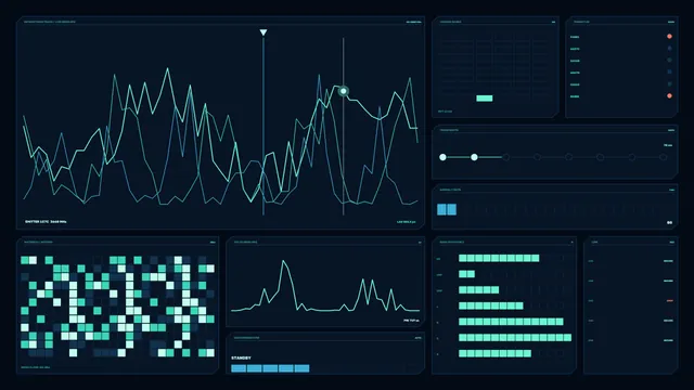 Fictional Electronic Spectrum Analysis HUD Dashboard 4K Wallpaper