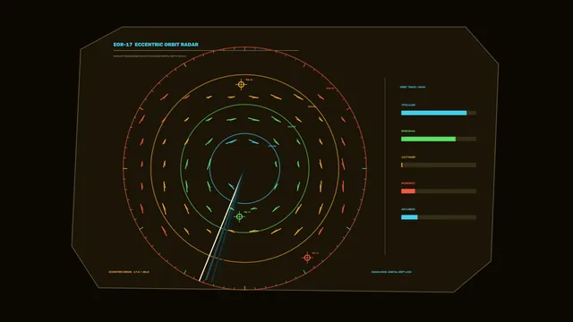 Sci-Fi Eccentric Orbit Radar HUD Interface 4K Wallpaper