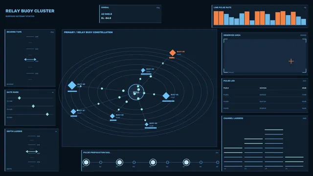 Futuristic Relay Buoy Telemetry HUD 4K Wallpaper