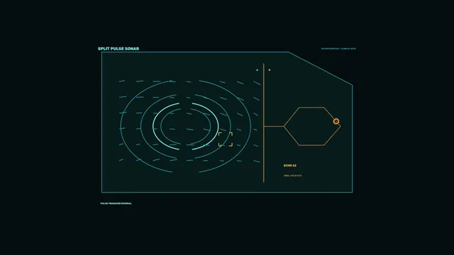 Split Pulse Sonar HUD with Concentric Scanner Rings 4K Wallpaper