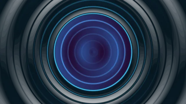 Concentric Neon Rings Circular Scanner HUD Wallpaper