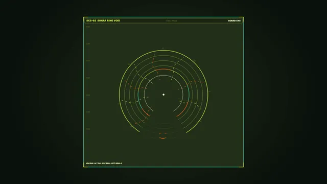 Sci-Fi Sonar HUD with Circular Ring Telemetry Dashboard