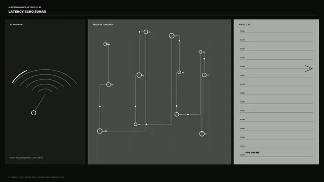 4K Sci-Fi Telemetry HUD with Sonar Echo and Request Topology