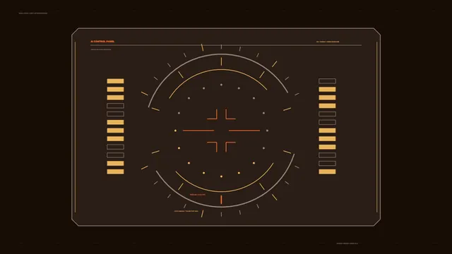 Circular Sci-Fi HUD Control Panel with Reticle and Indicator Bars