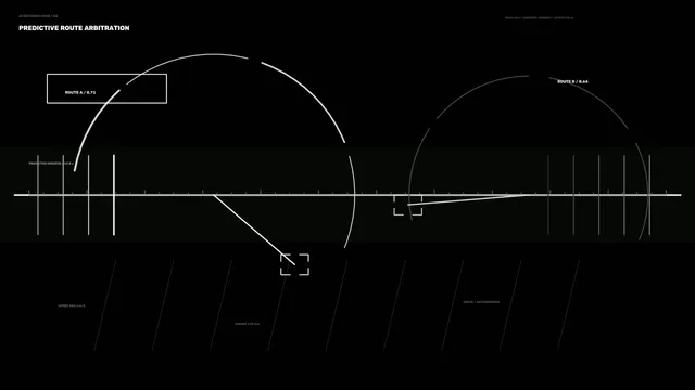 Sci-Fi Route Analysis HUD with Circular Telemetry Arcs