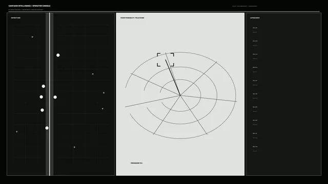 Sci-Fi Operator Console HUD with Polar Target Scanner