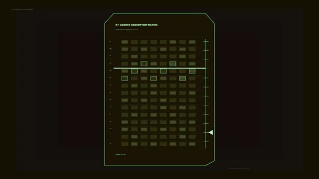 Green Sci-Fi Agency Absorption Matrix HUD 4K Wallpaper