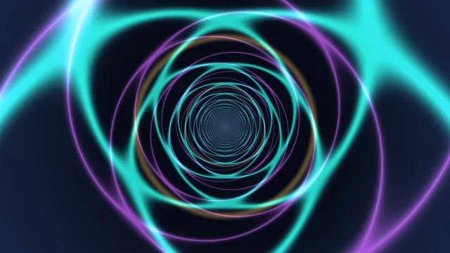 Abstract Neon Concentric Tunnel 4K Wallpaper
