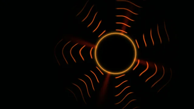 Orange Circular Scanner HUD with Radial Telemetry Lines