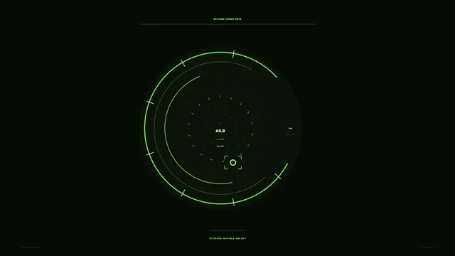 Circular Green Radar Targeting HUD 4K Wallpaper