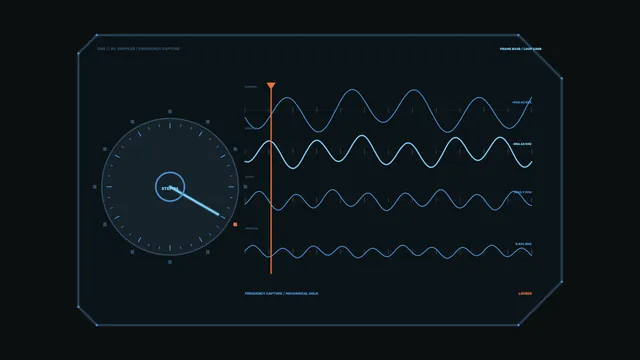 Sci-Fi Signal Analysis HUD 4K Wallpaper