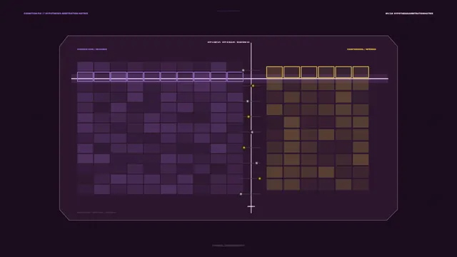 Purple and Amber Hypothesis Matrix HUD | 4K Science-Fiction Wallpaper