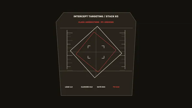 Futuristic Intercept Targeting HUD with Geometric Telemetry