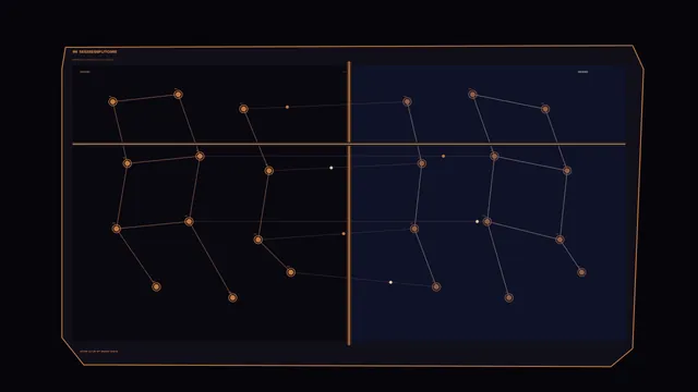 Orange Node-Link Telemetry HUD Dashboard 4K Wallpaper