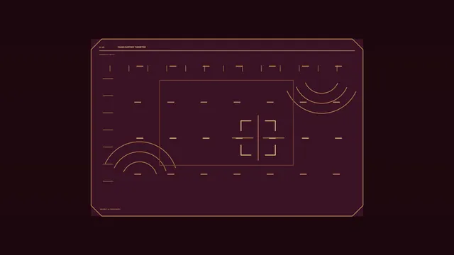 Amber Targeting HUD with Radar Arcs 4K Sci-Fi Wallpaper