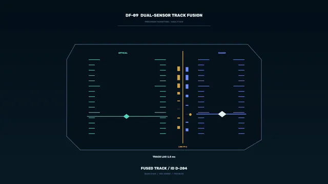 DF-09 Dual-Sensor Track Fusion HUD 4K Sci-Fi Wallpaper