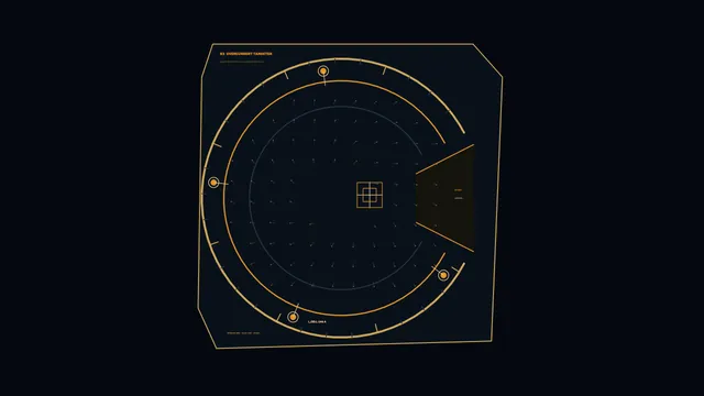 Amber Battery Current Telemetry HUD with Circular Scanner – 4K Wallpaper