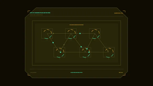 Solar Battery Charging Pulse HUD — Free 4K Sci-Fi Wallpaper
