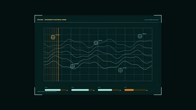 Spacecraft Electrical Power Telemetry HUD 4K Wallpaper