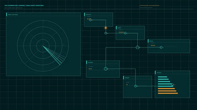 Public Safety Route Radar HUD 4K Sci-Fi Wallpaper