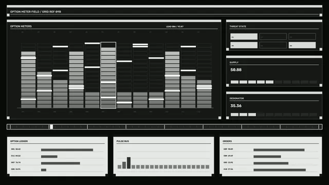 Monochrome Sci-Fi HUD Dashboard 4K Wallpaper