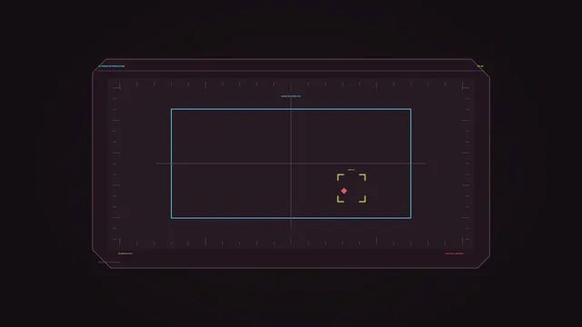 Sci-Fi Target Marker HUD with Cyan Frame and Lime Brackets