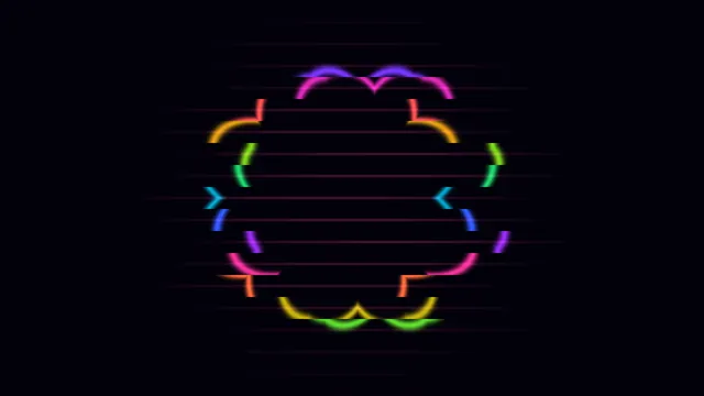 Neon Kaleidoscopic Mandala with Horizontal Light Lines 4K Wallpaper