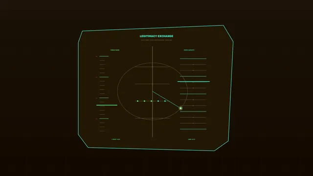 Legitimacy Exchange HUD Dashboard 4K Sci-Fi Wallpaper