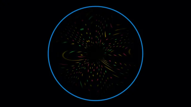 Neon Mandala Circle with Multicolor Radial Streaks