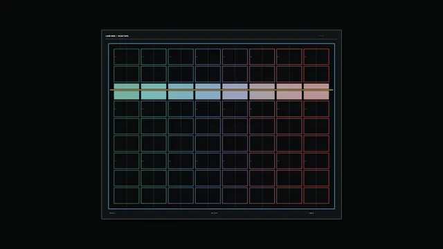4K Sci-Fi HUD Target Detection Grid with Multicolor Scan Band