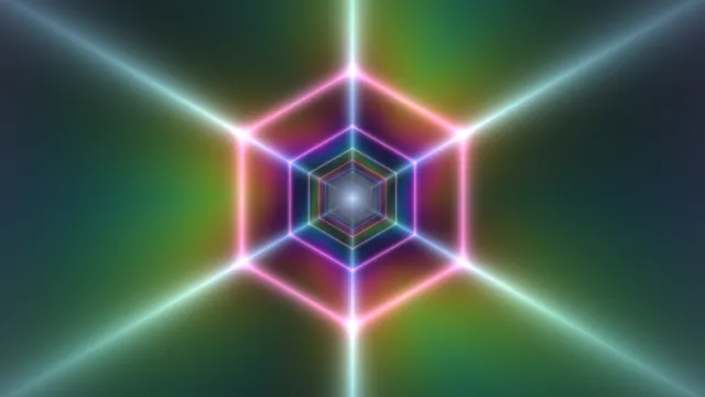 Neon Hexagonal Passage 4K Wallpaper