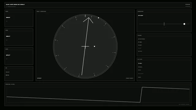 Monochrome Drone Navigation HUD Overlay 4K Sci-Fi Wallpaper