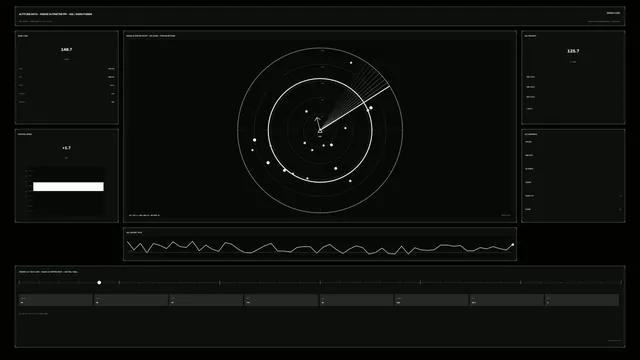 Monochrome Altitude Radar HUD Dashboard – 4K Sci-Fi Wallpaper