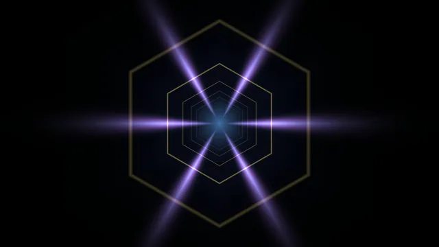Abstract Purple Light Tunnel with Concentric Hexagons