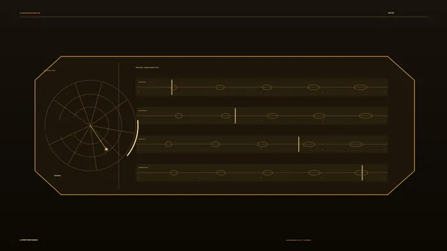 Amber Sonar Telemetry HUD Dashboard 4K Wallpaper