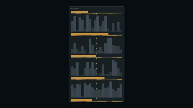 Energy Efficiency Monitoring HUD with Stacked Bar Charts and Amber Telemetry