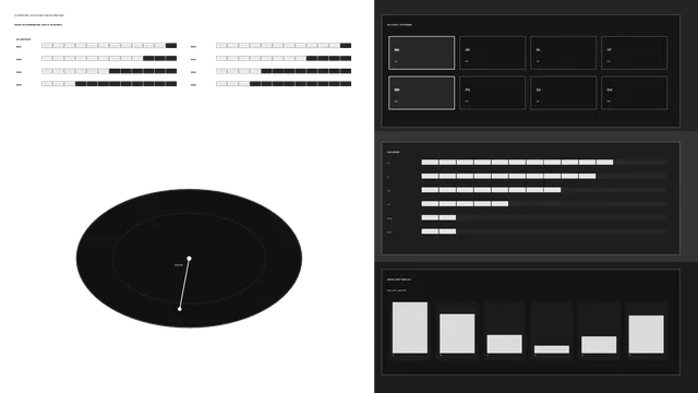 Monochrome Interstellar Navigation HUD with Radar and Telemetry Panels