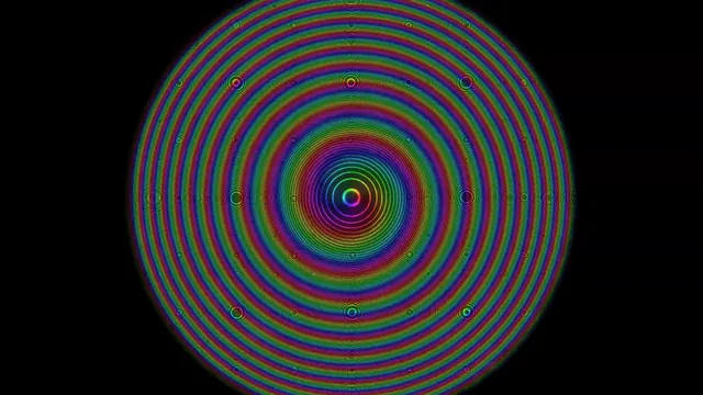 Rainbow Concentric Mandala on Black 4K Wallpaper