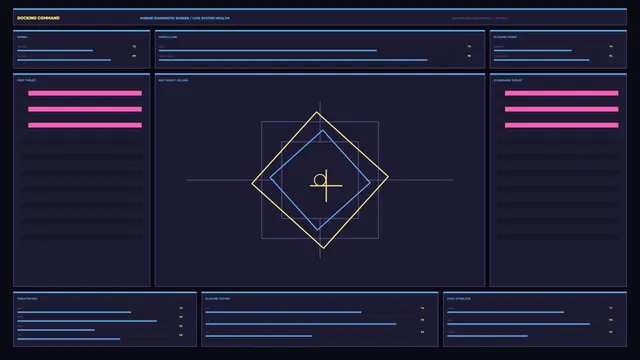Docking Control HUD Interface with Central Target Alignment 4K Wallpaper