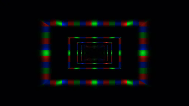 RGB Color Bar Tunnel with Nested Rectangular Frames