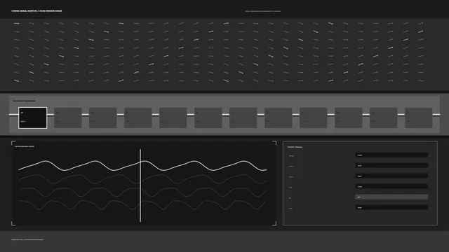 Monochrome Sci-Fi Signal Monitoring HUD Dashboard 4K Wallpaper