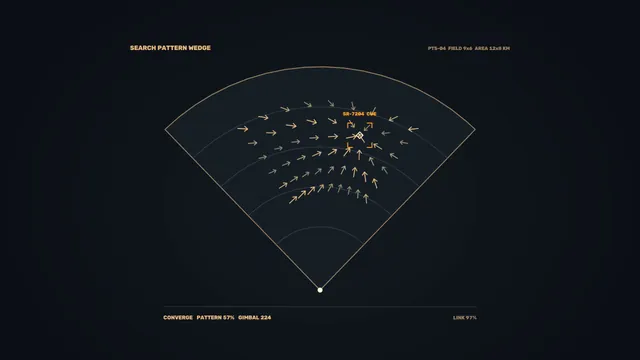 Fictional Search Pattern Wedge HUD 4K Wallpaper