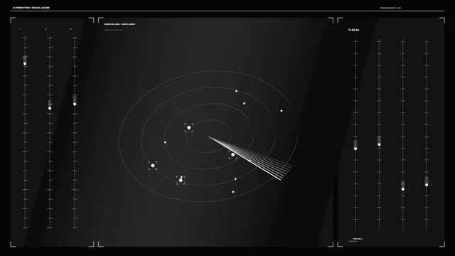 Monochrome Radar HUD Interface with Concentric Tracking Display 4K Wallpaper